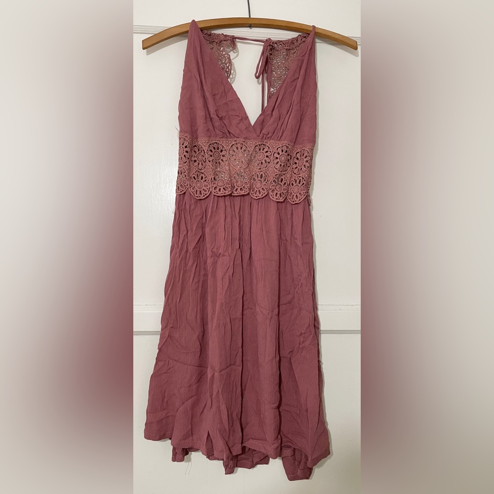 Glare Crochet Flower Pink Dress Size Large